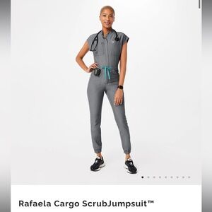 FIGS Rafaela graphite Cargo Scrub Jumpsuit Size XS